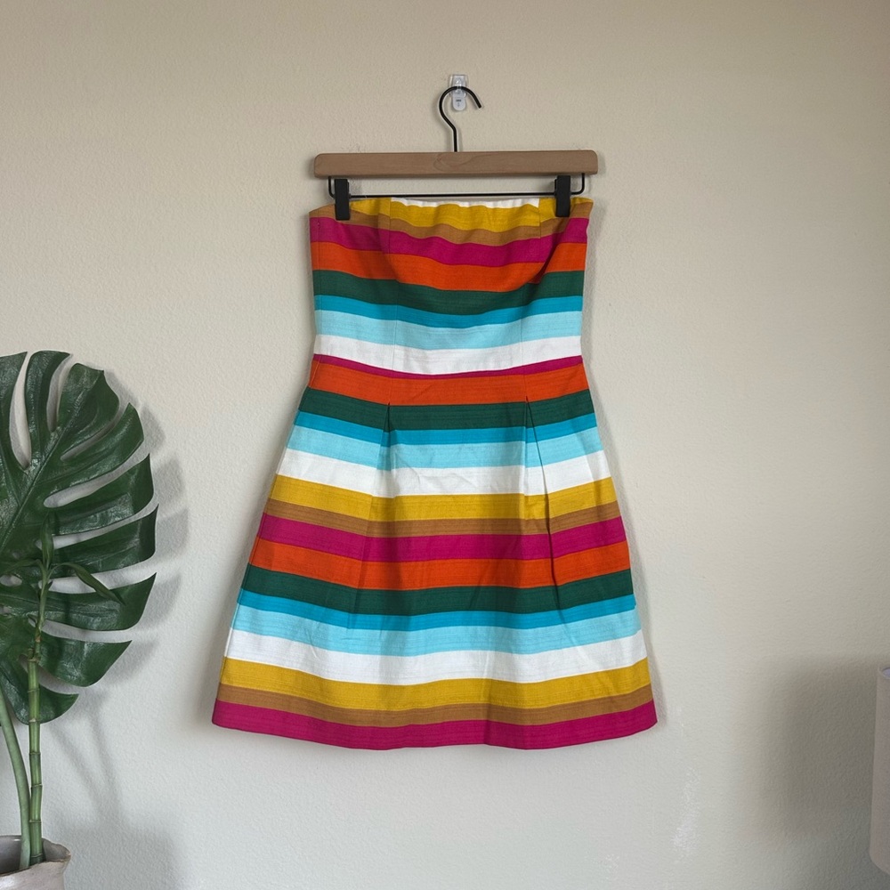 Trina Turk Strapless Striped Mini Dress